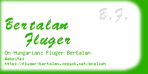 bertalan fluger business card
